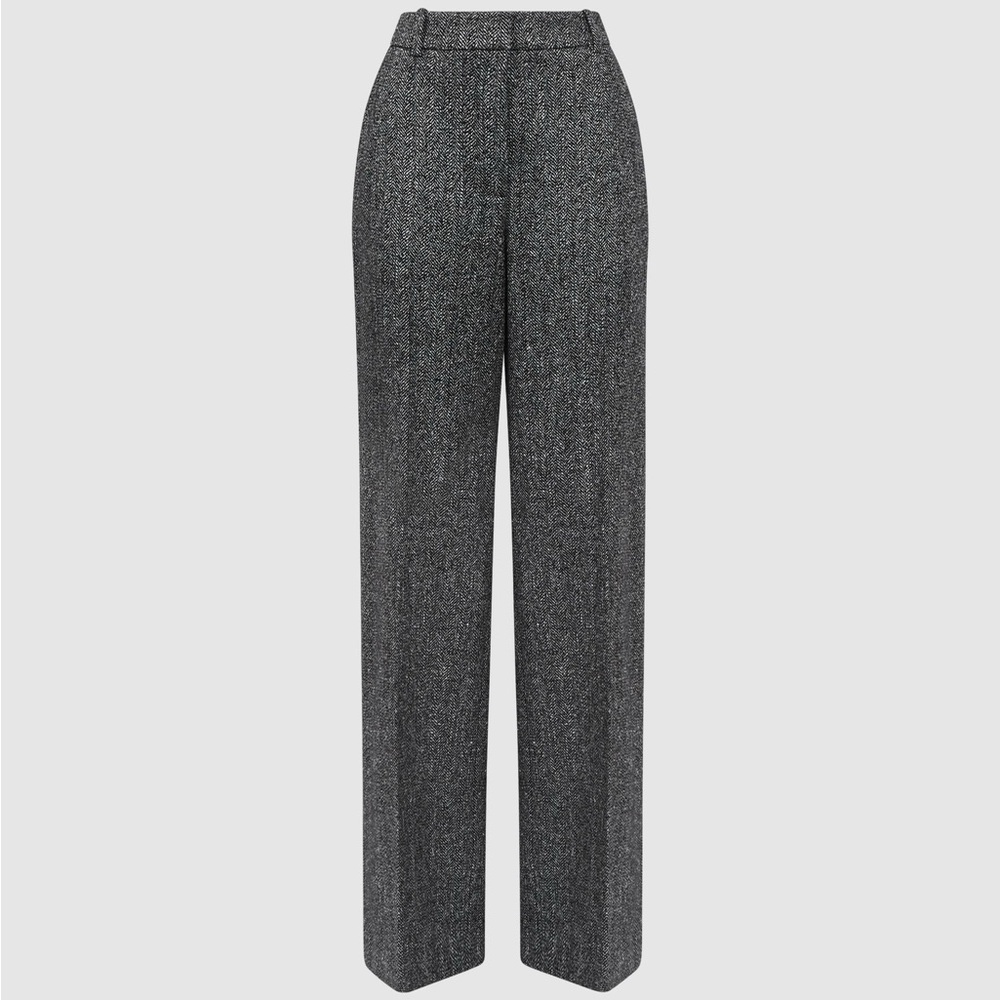 REISS Luella Textured Wide Leg Pants 
Size: 12 UK/8 US
Color: Gray